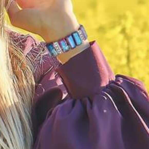 NEW Boho Stone Purple Apple Watch Band - Picture 5 of 5